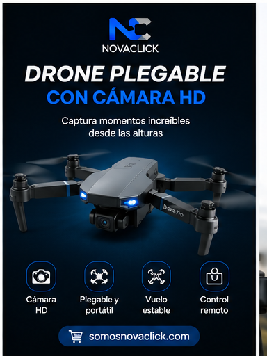 Drone Plegable con Cámara HD y Control Remoto E88 Pro