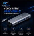 Adaptador Hub USB-C 8 en 1 | HDMI 4K, USB 3.0, PD 100W, SD/TF para Laptop y MacBook