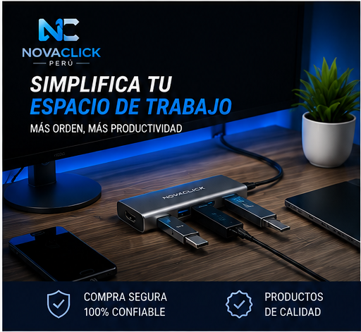 Adaptador Hub USB-C 8 en 1 | HDMI 4K, USB 3.0, PD 100W, SD/TF para Laptop y MacBook