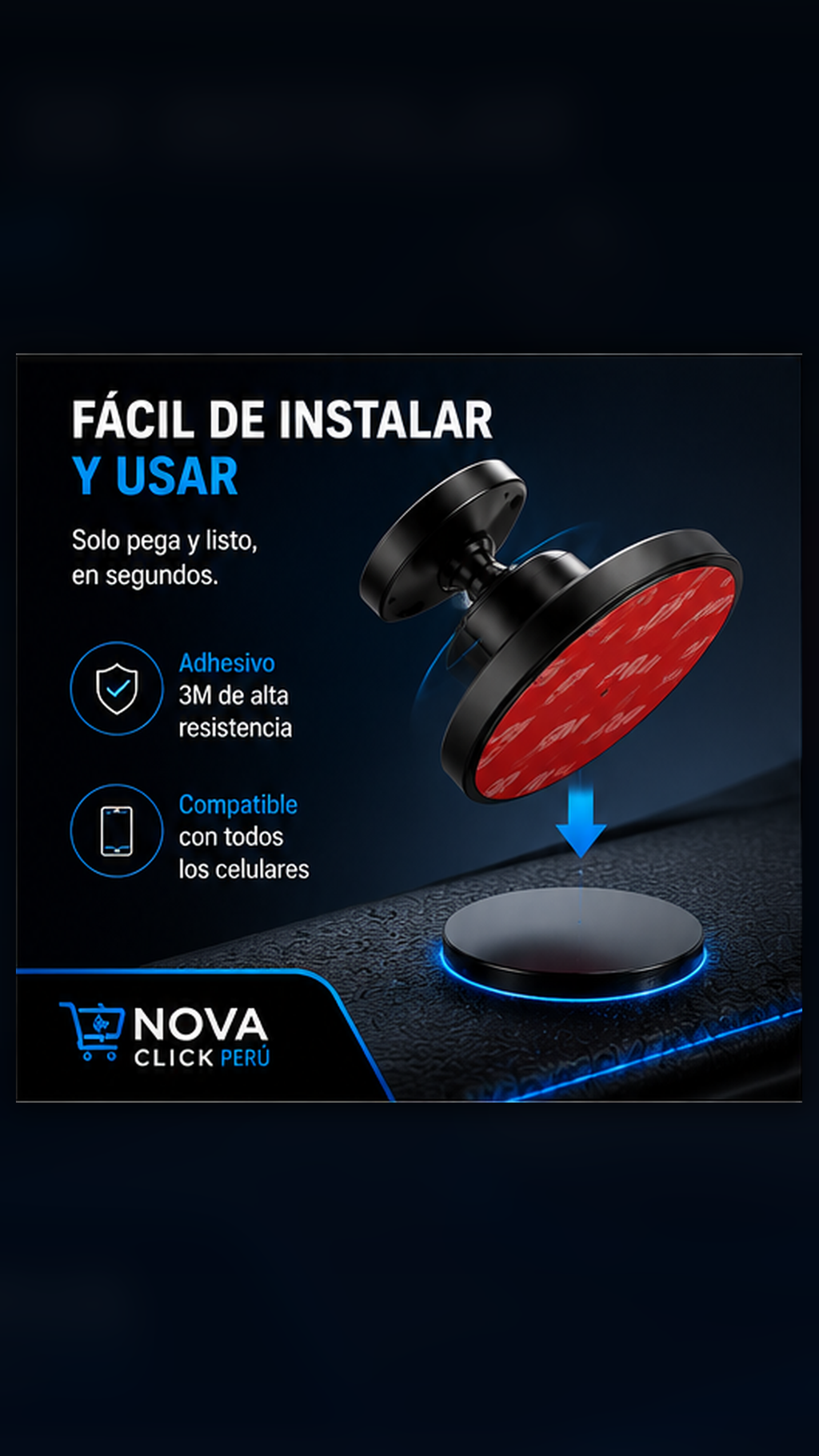 Soporte Magnético 360° para Celular | Base Giratoria para Auto y Escritorio