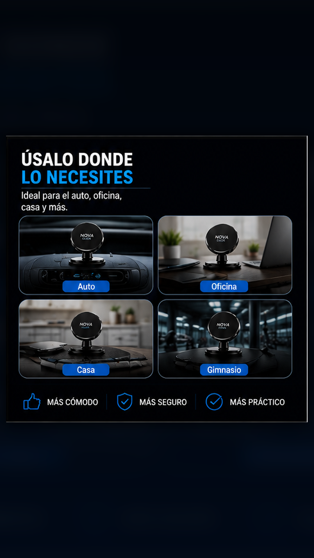 Soporte Magnético 360° para Celular | Base Giratoria para Auto y Escritorio