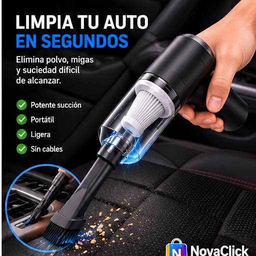 Mini Aspiradora Inalámbrica Recargable USB para Auto, Hogar y Oficina