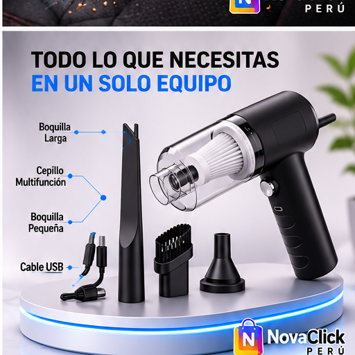 Mini Aspiradora Inalámbrica Recargable USB para Auto, Hogar y Oficina