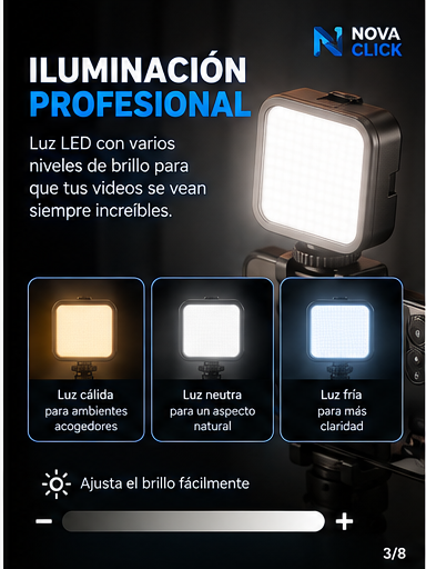 🎥 Kit de Grabación para Celular con Trípode y Luz LED | Micrófono + Control Remoto