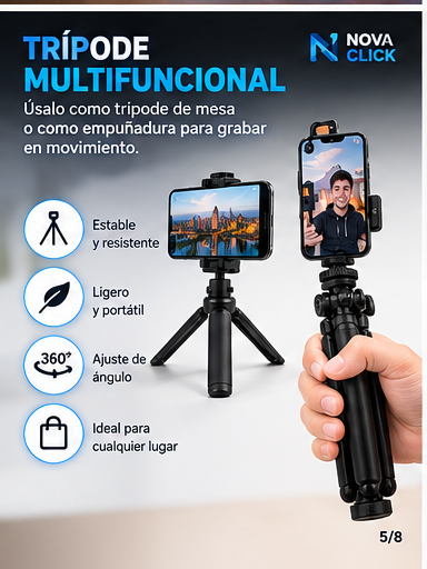 🎥 Kit de Grabación para Celular con Trípode y Luz LED | Micrófono + Control Remoto