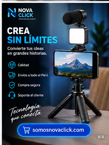 🎥 Kit de Grabación para Celular con Trípode y Luz LED | Micrófono + Control Remoto
