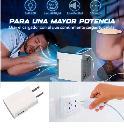 Mini Aire Acondicionado Portátil USB con Enfriamiento por Evaporación